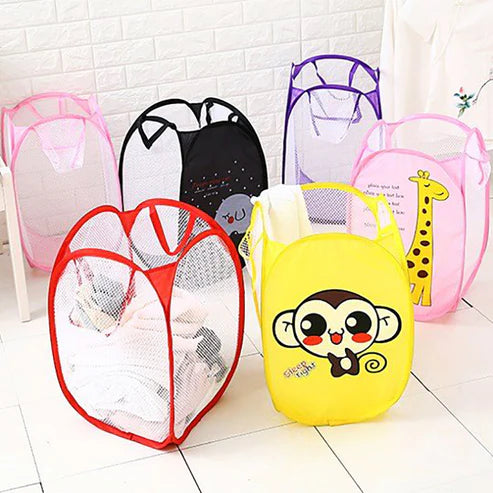 Cartoon Printed Foldable Organizer Basket For Toys & Laundry