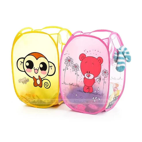 Cartoon Printed Foldable Organizer Basket For Toys & Laundry